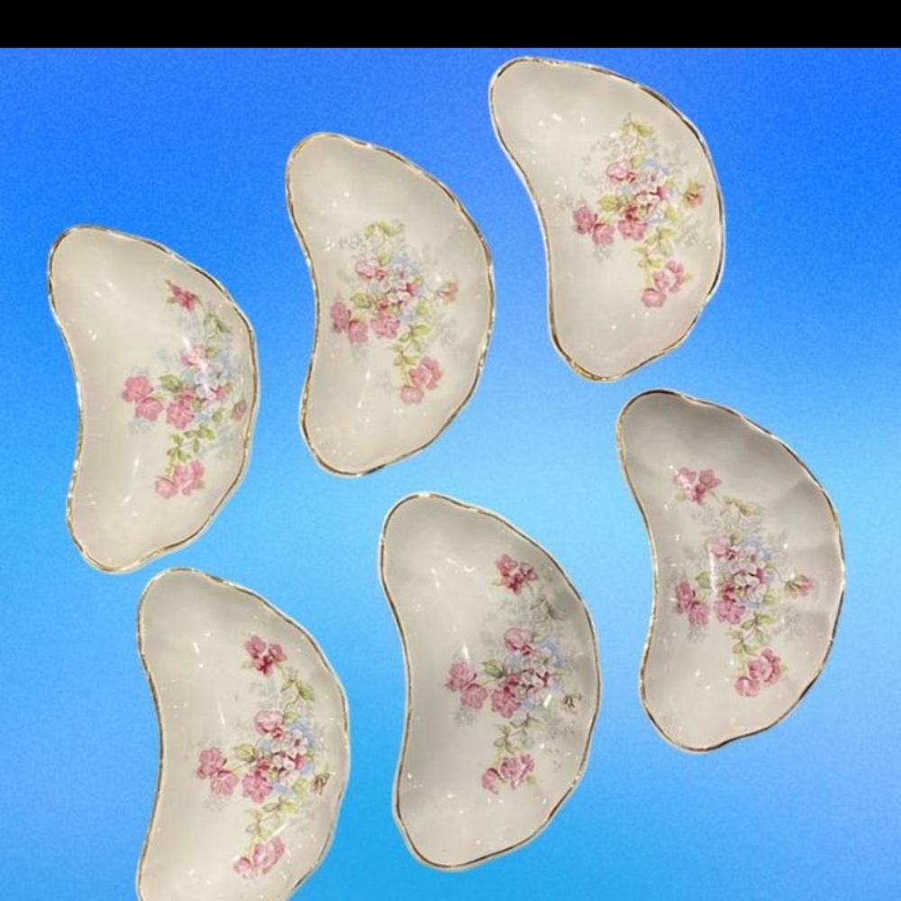 Early 1900’s Bone Floral Porcelain Trinket/Serving  Dishes